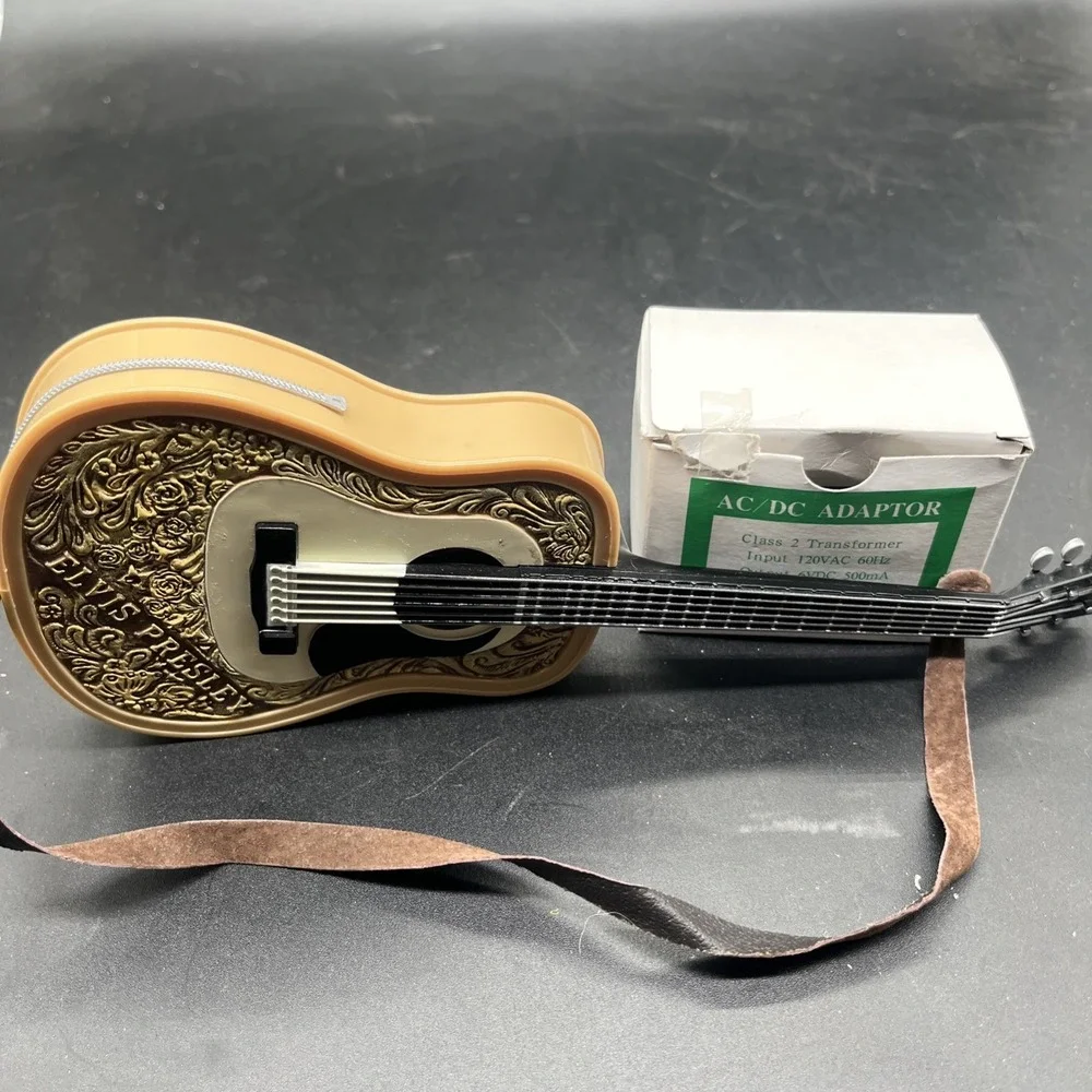 Animated Elvis Presley Limited Edition Blue Christmas Ac Adapter Guitar Only